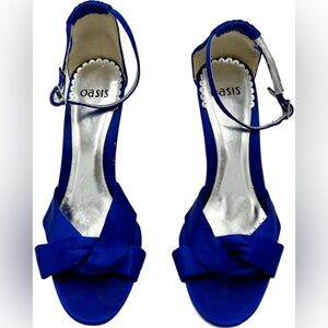 Oasis Cobalt Blue Satin Sandals Heels 39 Women’s